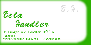 bela handler business card